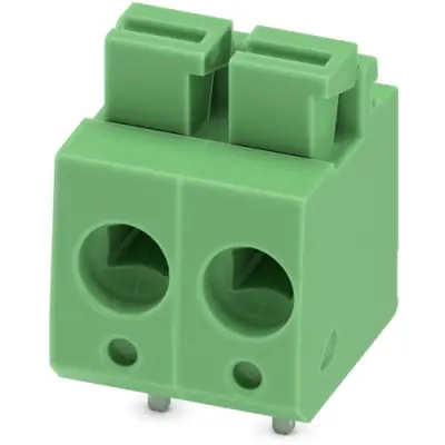 PCB terminal, 2 pole, pitch 5 mm, AWG 26-24, 16 A, spring-clamp connection, green, 1792863 - 1