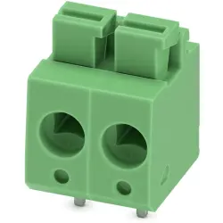 PCB terminal, 2 pole, pitch 5 mm, AWG 26-24, 16 A, spring-clamp connection, green, 1792863