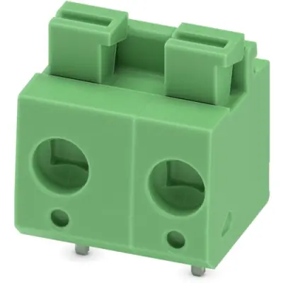 PCB terminal, 2 pole, pitch 7.5 mm, AWG 26-14, 16 A, spring-clamp connection, green, 1703083 - 1
