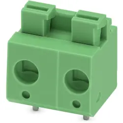 PCB terminal, 2 pole, pitch 7.5 mm, AWG 26-14, 16 A, spring-clamp connection, green, 1703083
