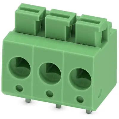 PCB terminal, 3 pole, pitch 5 mm, AWG 26-24, 16 A, spring-clamp connection, green, 1792876 - 1
