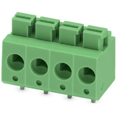 PCB terminal, 4 pole, pitch 5 mm, AWG 26-24, 16 A, spring-clamp connection, green, 1792889 - 1