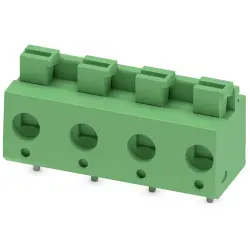 PCB terminal, 4 pole, pitch 7.5 mm, AWG 26-14, 16 A, spring-clamp connection, green, 1703086