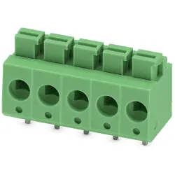 PCB terminal, 5 pole, pitch 5 mm, AWG 26-14, 16 A, spring-clamp connection, green, 1792892