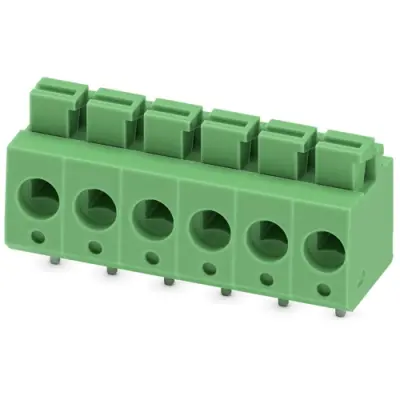 PCB terminal, 6 pole, pitch 5 mm, AWG 26-14, 16 A, spring-clamp connection, green, 1792902 - 1