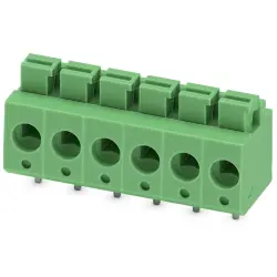 PCB terminal, 6 pole, pitch 5 mm, AWG 26-14, 16 A, spring-clamp connection, green, 1792902