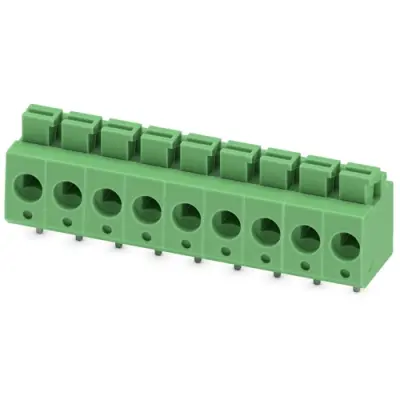 PCB terminal, 9 pole, pitch 5 mm, AWG 26-14, 16 A, spring-clamp connection, green, 1792931 - 1