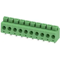 PCB terminal, 10 pole, pitch 5 mm, AWG 26-14, 16 A, spring-clamp connection, green, 1792944