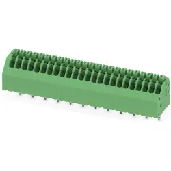PCB terminal, 24 pole, pitch 2.5 mm, AWG 24-20, 2 A, spring-clamp connection, green, 1990232