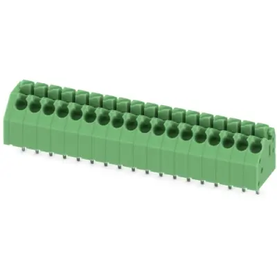 PCB terminal, 18 pole, pitch 3.5 mm, AWG 24-16, 8 A, spring-clamp connection, green, 1985124 - 1