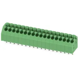 PCB terminal, 18 pole, pitch 3.5 mm, AWG 24-16, 8 A, spring-clamp connection, green, 1985124