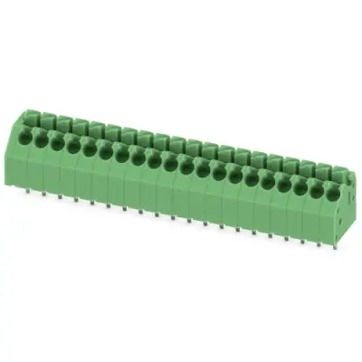PCB terminal, 20 pole, pitch 3.5 mm, AWG 24-16, 8 A, spring-clamp connection, green, 1985140 - 1