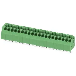 PCB terminal, 20 pole, pitch 3.5 mm, AWG 24-16, 8 A, spring-clamp connection, green, 1985140