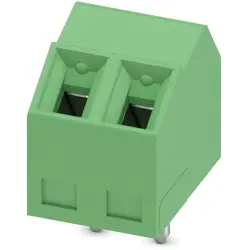 PCB terminal, 2 pole, pitch 3.81 mm, AWG 26-16, 10 A, screw connection, green, 1728284