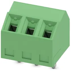 PCB terminal, 3 pole, pitch 3.81 mm, AWG 26-16, 10 A, screw connection, green, 1728297