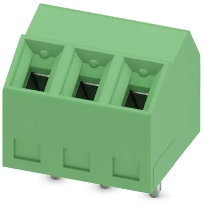 PCB terminal, 3 pole, pitch 3.81 mm, AWG 26-16, 10 A, screw connection, green, 1728297 - 1