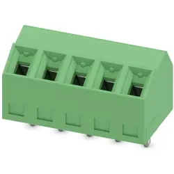 PCB terminal, 5 pole, pitch 3.81 mm, AWG 26-16, 10 A, screw connection, green, 1728310
