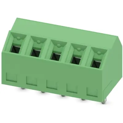 PCB terminal, 5 pole, pitch 3.81 mm, AWG 26-16, 10 A, screw connection, green, 1728310 - 1