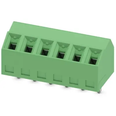 PCB terminal, 6 pole, pitch 3.81 mm, AWG 26-16, 10 A, screw connection, green, 1728323 - 1
