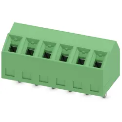 PCB terminal, 6 pole, pitch 3.81 mm, AWG 26-16, 10 A, screw connection, green, 1728323
