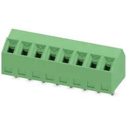 PCB terminal, 8 pole, pitch 3.81 mm, AWG 26-16, 10 A, screw connection, green, 1728349