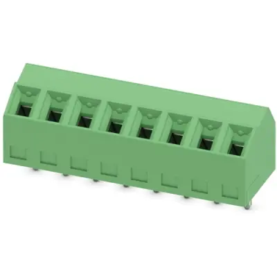 PCB terminal, 8 pole, pitch 3.81 mm, AWG 26-16, 10 A, screw connection, green, 1728349 - 1