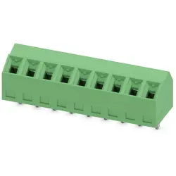 PCB terminal, 9 pole, pitch 3.81 mm, AWG 26-16, 10 A, screw connection, green, 1728352