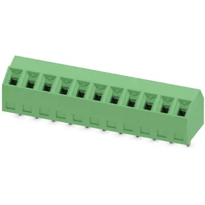 PCB terminal, 11 pole, pitch 3.81 mm, AWG 26-16, 10 A, screw connection, green, 1728378 - 1