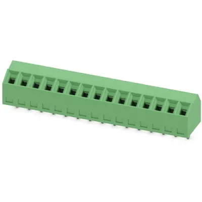 PCB terminal, 15 pole, pitch 3.5 mm, AWG 26-16, 10 A, screw connection, green, 1751222 - 1