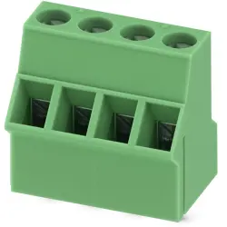 PCB terminal, 4 pole, pitch 5.08 mm, AWG 26-14, 20 A, screw connection, green, 1995664