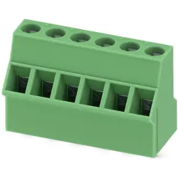 PCB terminal, 6 pole, pitch 5.08 mm, AWG 26-14, 20 A, screw connection, green, 1736777
