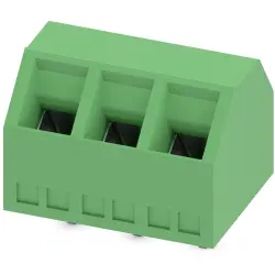 PCB terminal, 3 pole, pitch 5 mm, AWG 26-16, 13.5 A, screw connection, green, 1869075