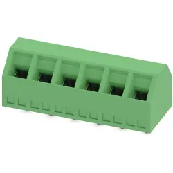 PCB terminal, 6 pole, pitch 5 mm, AWG 26-16, 13.5 A, screw connection, green, 1869101