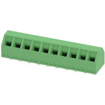 PCB terminal, 10 pole, pitch 5 mm, AWG 26-16, 13.5 A, screw connection, green, 1869143 - 1