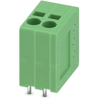 PCB terminal, 2 pole, pitch 3.5 mm, AWG 24-16, 17.5 A, spring-clamp connection, green, 1990850 - 1