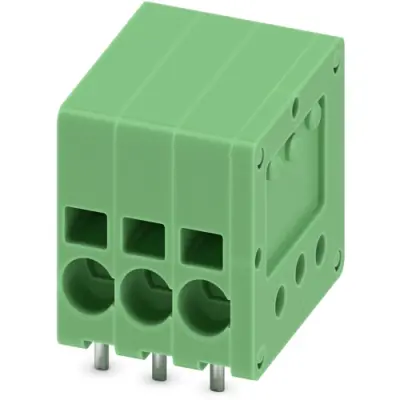 PCB terminal, 3 pole, pitch 3.5 mm, AWG 24-16, 17.5 A, spring-clamp connection, green, 1990740 - 1