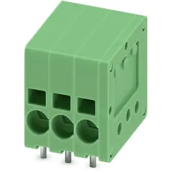 PCB terminal, 3 pole, pitch 3.5 mm, AWG 24-16, 17.5 A, spring-clamp connection, green, 1990740