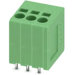 PCB terminal, 3 pole, pitch 3.5 mm, AWG 24-16, 17.5 A, spring-clamp connection, green, 1990863