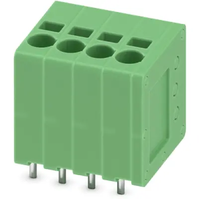 PCB terminal, 4 pole, pitch 3.5 mm, AWG 24-16, 17.5 A, spring-clamp connection, green, 1990876 - 1