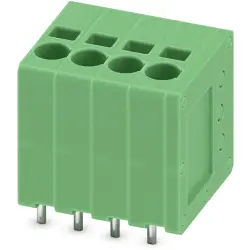 PCB terminal, 4 pole, pitch 3.5 mm, AWG 24-16, 17.5 A, spring-clamp connection, green, 1990876