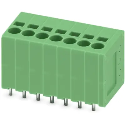 PCB terminal, 6 pole, pitch 3.5 mm, AWG 24-16, 17.5 A, spring-clamp connection, green, 1990902 - 1