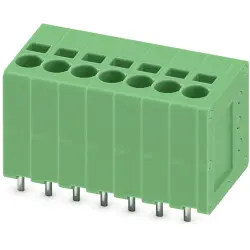 PCB terminal, 6 pole, pitch 3.5 mm, AWG 24-16, 17.5 A, spring-clamp connection, green, 1990902
