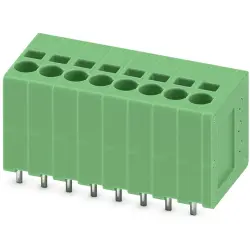 PCB terminal, 8 pole, pitch 3.5 mm, AWG 24-16, 17.5 A, spring-clamp connection, green, 1990915