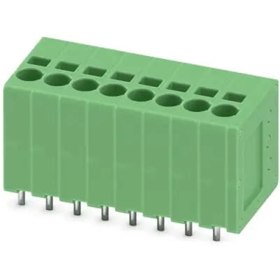 PCB terminal, 8 pole, pitch 3.5 mm, AWG 24-16, 17.5 A, spring-clamp connection, green, 1990915 - 1