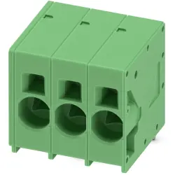 PCB terminal, 3 pole, pitch 10 mm, AWG 20-4, 76 A, spring-clamp connection, green, 1735794