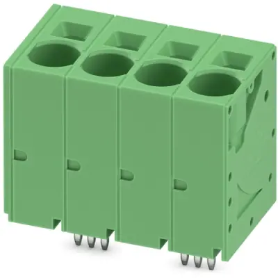 PCB terminal, 4 pole, pitch 10 mm, AWG 20-4, 76 A, spring-clamp connection, green, 1735891 - 1