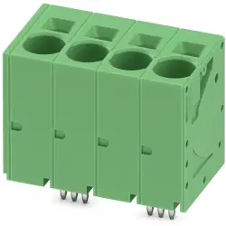 PCB terminal, 4 pole, pitch 10 mm, AWG 20-4, 76 A, spring-clamp connection, green, 1735891