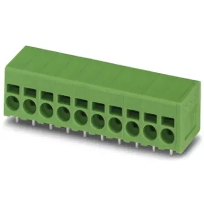 PCB terminal, 1 pole, pitch 5 mm, AWG 24-12, 24 A, spring-clamp connection, green, 1751066 - 1