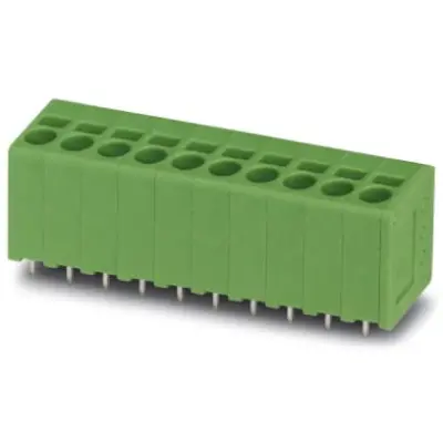 PCB terminal, 1 pole, pitch 5 mm, AWG 24-12, 24 A, spring-clamp connection, green, 1731468 - 1