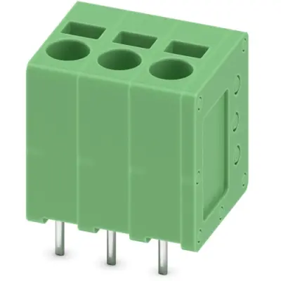 PCB terminal, 3 pole, pitch 5 mm, AWG 24-12, 24 A, spring-clamp connection, green, 1991105 - 1